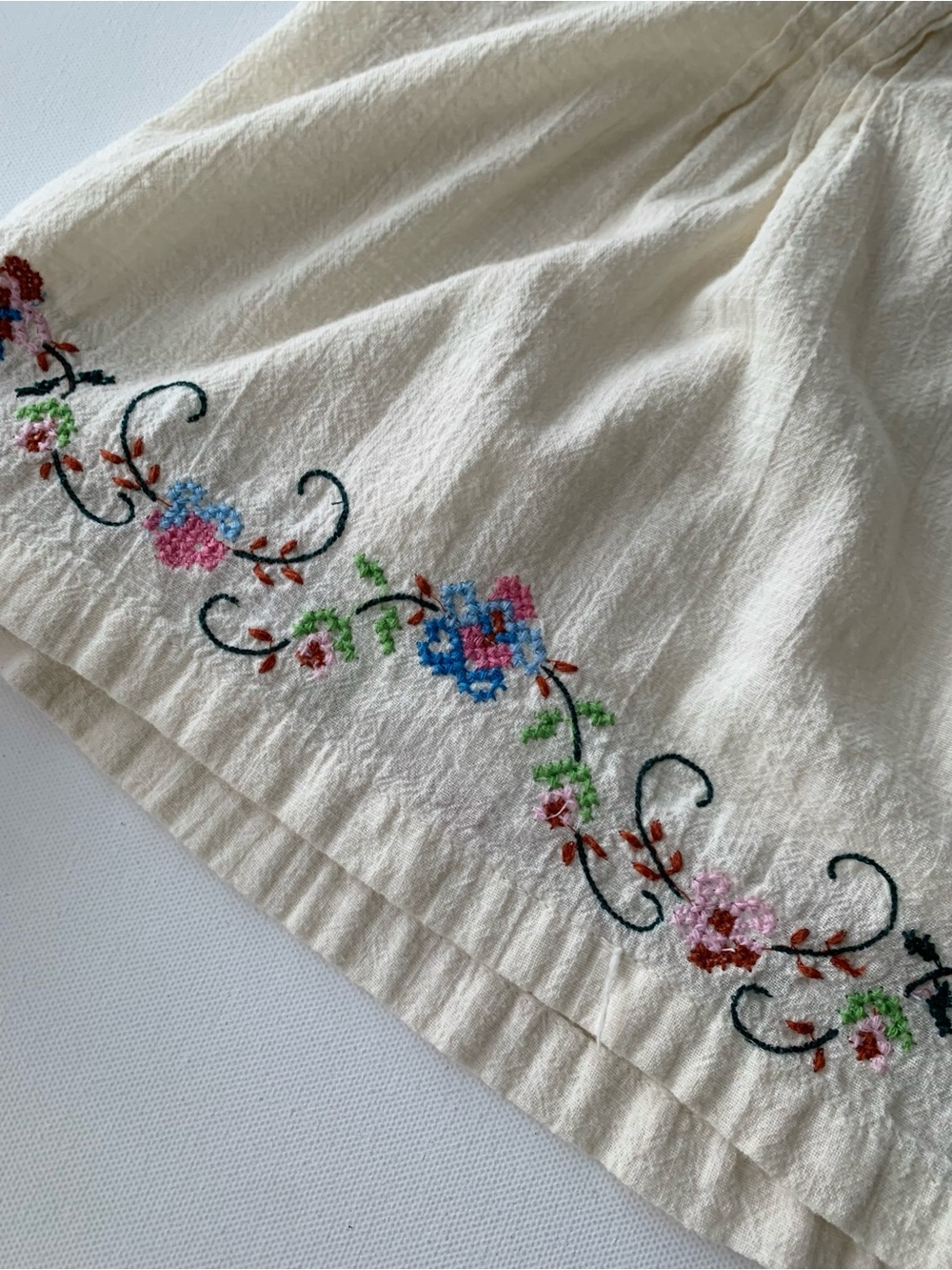 Jennifer Grace Y2K Embroidered Ruffle Sleeve Top Size XL Boho Floral Cottagecore - Picture 11 of 13
